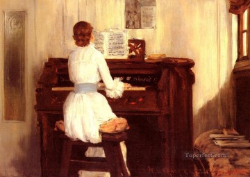 ウィリアム・メリット・チェイス Painting - ピアノオルガンを演奏するメイグス夫人 ウィリアム・メリット・チェイス